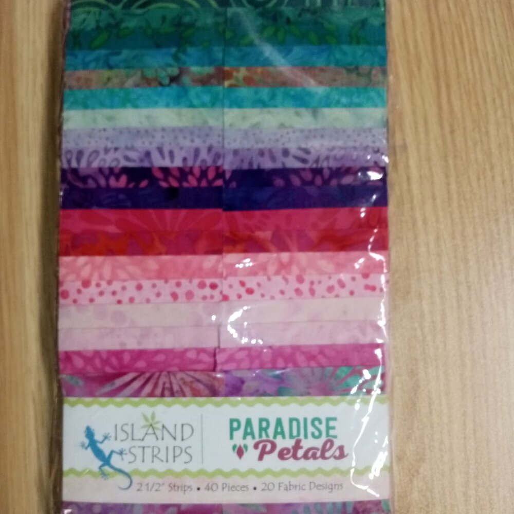 NEW Paradise Petals Island 40 Strips Batik Jelly Roll 2.5" Cotton Strips